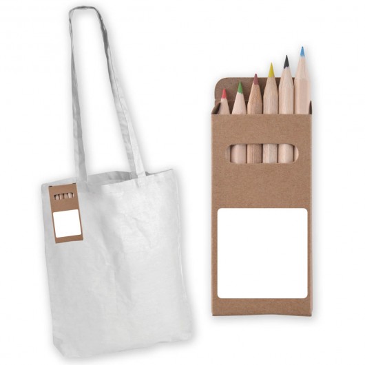 Colour In Long Handle Calico Bags
